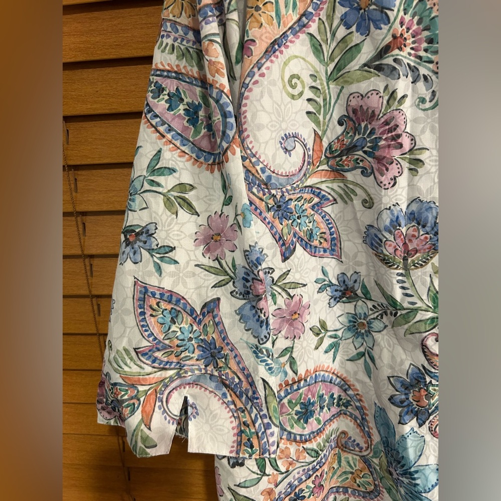 🔥 Alfred Dunner Multicolor Floral Paisley Button Down Shirt size XL - Picture 4 of 12